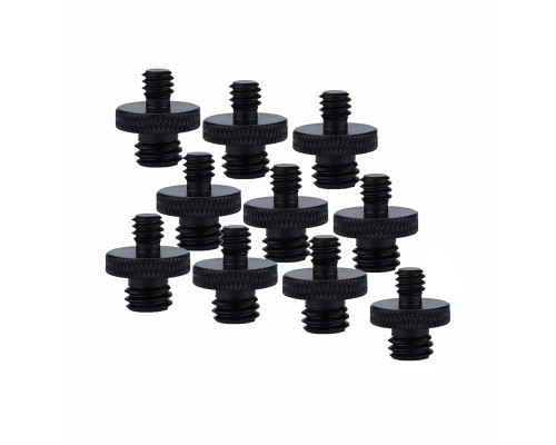 Металлический переходник с резьбы М10 (M) на резьбу 1/4(M), черный, 10 шт