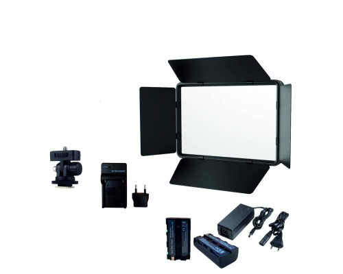 Светодиодная панель U602 с 2 аккумуляторами и зарядным устройством, с креплением на камеру или штатив