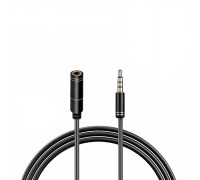 Кабель JD-457 на вход AUX 3.5mm, удлинитель черный 1M 