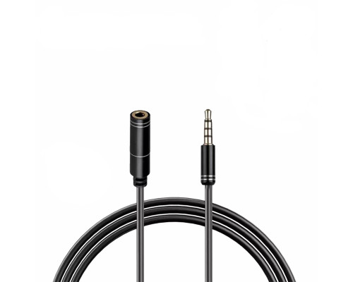 Кабель JD-457 на вход AUX 3.5mm, удлинитель черный 1M 