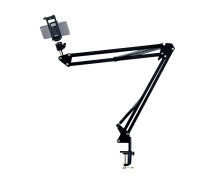 Настольная стойка усиленный пантограф ST-345 с держателем для телефона 5.5-9 см и планшета 11-18 см с шарнирным креплением и нагрузкой до 1.6 кг