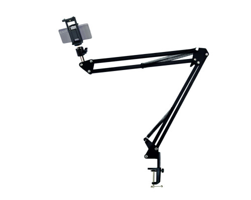 Настольная стойка усиленный пантограф ST-345 с держателем для телефона 5.5-9 см и планшета 11-18 см с шарнирным креплением и нагрузкой до 1.6 кг