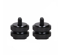 Переходник под крепление холодный башмак с резьбой 1/4'' и двумя гайками, 2 шт