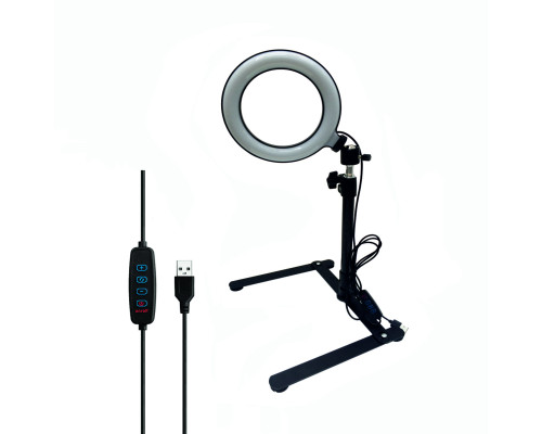 Настольная кольцевая лампа SL-16 с шарнирным креплением