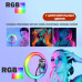 Кольцевая лампа RGB 32 см для горизонтальной съемки на настольном штативе с держателем телефона