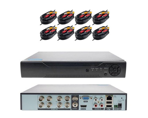 Комплект AHD видеонаблюдения на 8 камер (4 камеры для улицы, 4 камеры для помещения)  2Mп