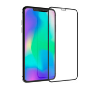Защитное стекло для iPhone XS полная проклейка черное с салфеткой и стикером, в комплекте 2 стекла