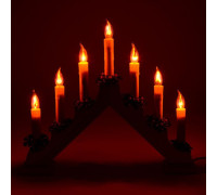 Светильник рождественская горка красная с мерцающими лампочками