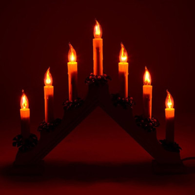 Светильник рождественская горка белая на пластиковой основе, цоколь Е12, без лампочек