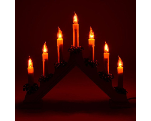 Светильник рождественская горка белая на пластиковой основе, цоколь Е12, без лампочек