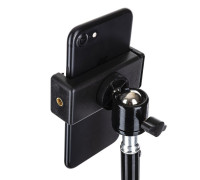 Держатель смартфона LXL с шарнирным креплением и переходником 3/8"(F) - 1/4"(M) для штативов и кольцевых ламп