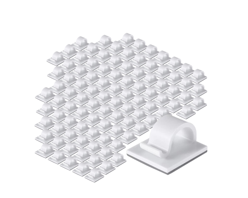 Крючки для гирлянд проводов самоклеящиеся белые настенные, 100 штук