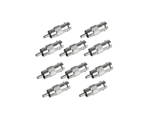 Переходник с BNC-мама (гнездо) на RCA-папа (штекер), 10 шт