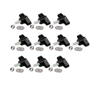 Крепежный винт барашек M6x10 с гайкой и шайбами, 10 шт