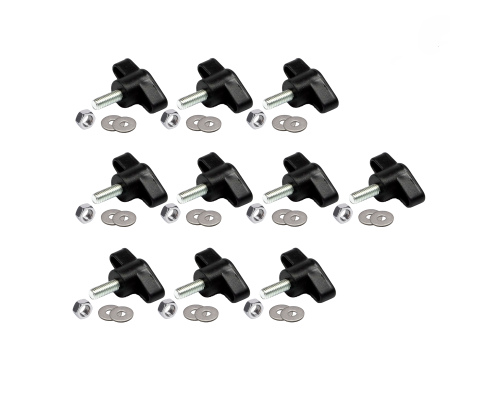 Крепежный винт барашек M6x10 с гайкой и шайбами, 10 шт