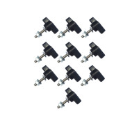 Крепежный винт барашек M6x20 с гайкой и шайбами, 10 шт