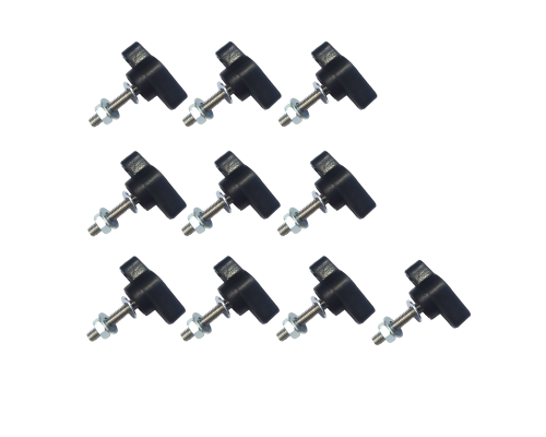 Крепежный винт барашек М5x20 с гайкой и шайбами, 10 шт