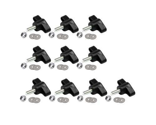 Крепежный винт барашек M4x10 с гайкой и шайбами, 10 шт