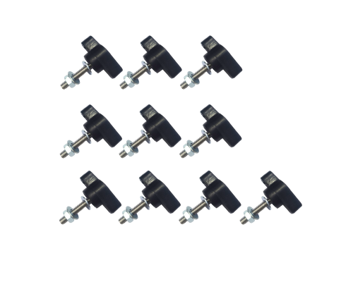 Крепежный винт барашек M4x20 с гайкой и шайбами, 10 шт