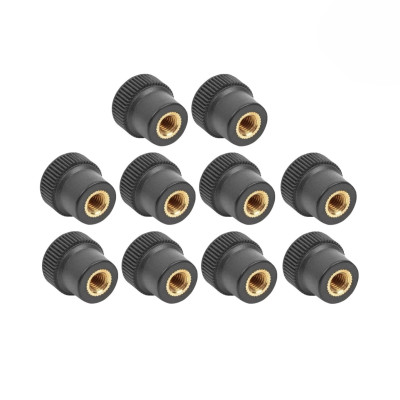 Гайка барашек фиксатор, заглушка пластиковая D16 с металлической резьбой М5, 10 шт