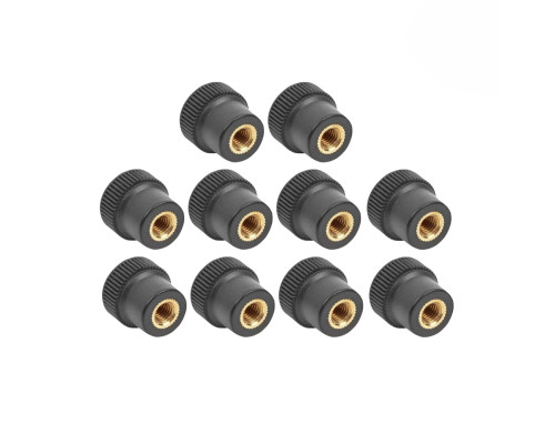 Гайка барашек фиксатор, заглушка пластиковая D16 с металлической резьбой М5, 10 шт