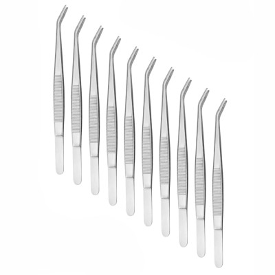 Пинцет для террариума, для рептилий, изогнутый длинный 25 см, 10 шт