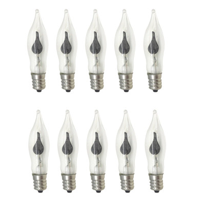 Лампочка мерцающая для рождественской горки, цоколь Е12, 10шт