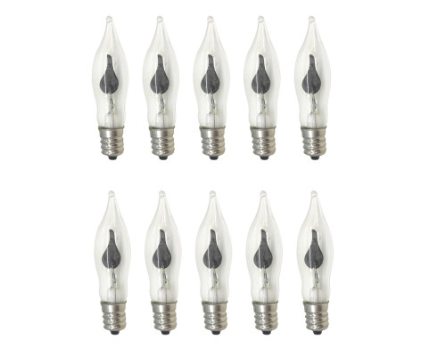 Лампочка мерцающая для рождественской горки, цоколь Е12, 10шт