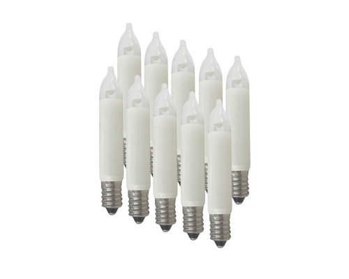 Комплект новогодних светодиодных лампочек HPN-1165 в виде свечи с цоколем Е10, 10 шт