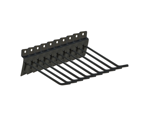 Крючок черный для торговой панели, длина 10 см, диаметр 4 мм, 10 шт