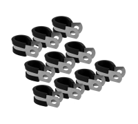 Хомут-скоба Руббер диаметр 15 мм с резиновым уплотнителем оцинкованная сталь, 10 шт