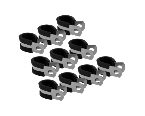 Хомут-скоба Руббер диаметр 16 мм с резиновым уплотнителем оцинкованная сталь, 10 шт
