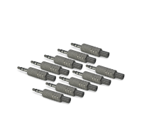 Разъем штекер mini-jack 3.5 мм (папа) стерео (3 pin) с пружиной, металл, серебристый, 10 шт