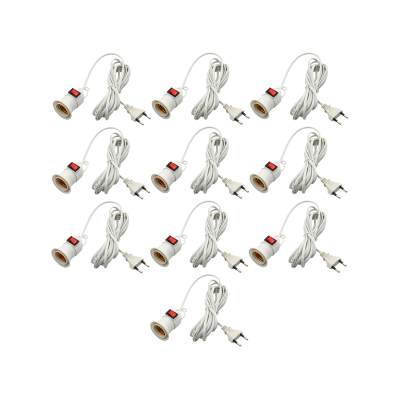 Светильник патрон подвесной с выключателем и кабелем, 10 шт