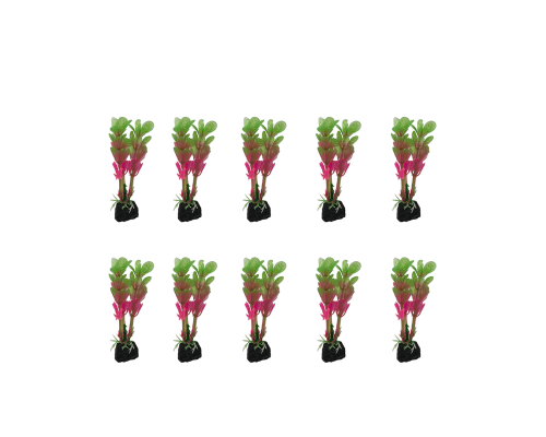 Растение искусственное, декор для аквариума, Альтернантера розовая, 10 шт