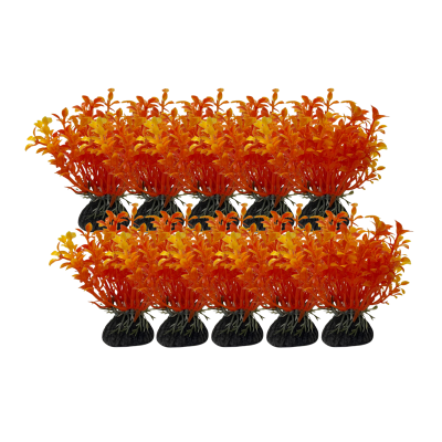 Растение искусственное, декор для аквариума, Людвигия оранжевая, 10 шт