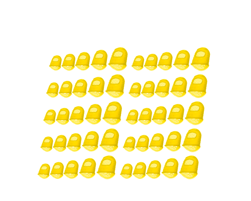 Напальчники силиконовые универсальные желтые для игры на гитаре, размер XXS, XS, S, M, L, 50 шт