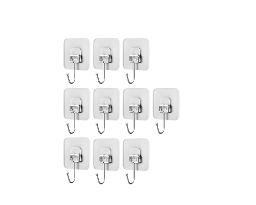 Крючок настенный самоклеящийся 7х7 см, 10 шт