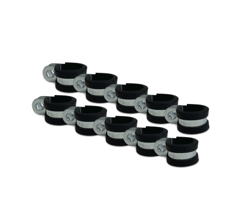 Хомут-скоба Руббер диаметр 19 мм с резиновым уплотнителем оцинкованная сталь, 10 шт