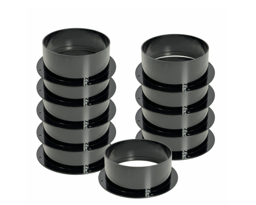 Фланец круглый для гофры трубы 150 мм, цвет черный, 10 шт