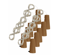 Гирлянда пробка в бутылку нить-роса на батарейках, длина 1 м, теплый свет, 10 шт