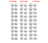 Амбушюры белые для наушников, размер S - 10 пар, M - 10 пар, L - 10 пар