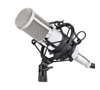 Конденсаторный микрофон BM-800, металлический держатель паук, ветрозащита, белый