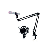 Микрофонная стойка пантограф NBS-3514 с усиленной струбциной и металлическим держателем паук