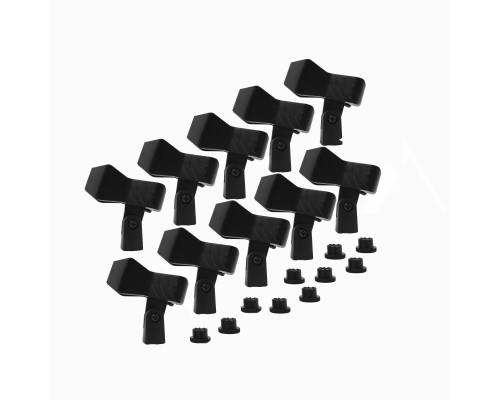 Держатель для микрофона «прищепка» с резьбой крепления 5/8" и переходником на 3/8", в комплекте 10 шт.