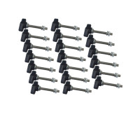 Крепежный винт барашек M6x30 с гайкой и шайбами, 20 шт