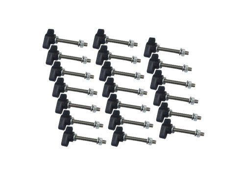 Крепежный винт барашек M6x30 с гайкой и шайбами, 20 шт