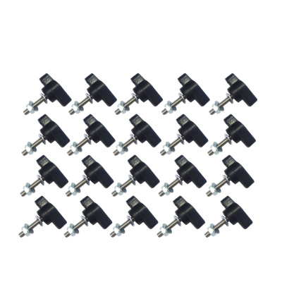 Крепежный винт барашек M6x20 с гайкой и шайбами, 20 шт