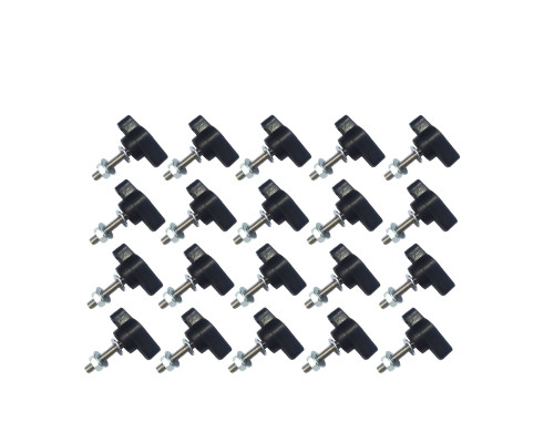 Крепежный винт барашек M6x20 с гайкой и шайбами, 20 шт