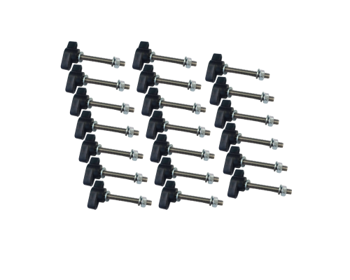 Крепежный винт барашек M6x40 с гайкой и шайбами, 20 шт